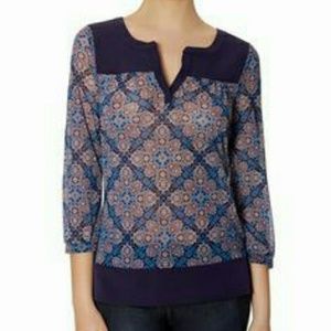 THE LIMITED | Navy Sheer Blouse